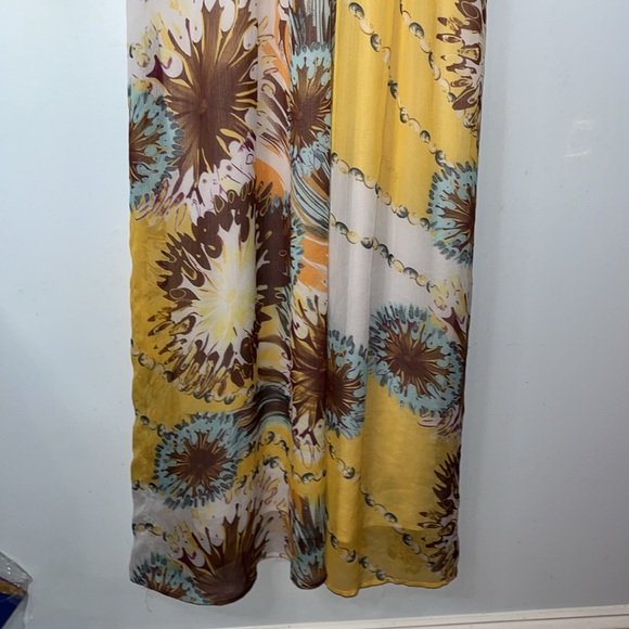 Mlle Gabrielle Sundress XL Yellow Floral  Boho Adjustable Padded - Picture 4 of 10